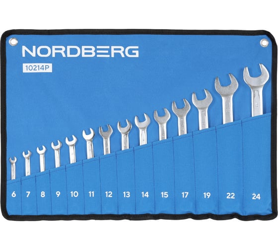 Набор ключей комбинированных NORDBERG 14 предметов, 6-24 мм 10214P