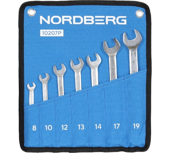 Набор ключей комбинированных NORDBERG, 7 предметов, 8-19 мм 10207P
