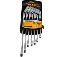 Набор комбинированных трещоточных ключей TOLSEN шарнирные, 7 предметов 15259