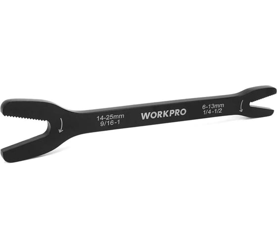 Ключ универсальный открытый двухсторонний WORKPRO PRO CR-V (размеры 6-13мм, 14-25мм), WP273341
