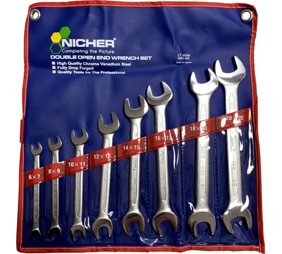 Набор рожковых ключей NICHER 8 шт 27-550M-S8C-NR