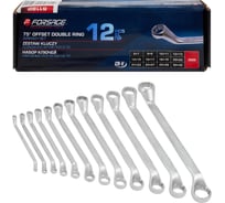 Набор ключей накидных отогнутых Forsage на 75грд. 12пр., на полотне F-5118P(51036)