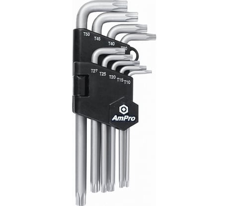 Набор Г-образных ключей AmPro TORX, длинные, 9 предметов T22934