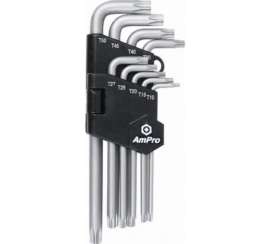 Набор Г-образных ключей AmPro TORX, длинные, 9 предметов T22934 1