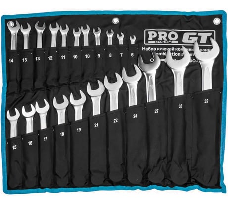 Набор комбинированных ключей STARTUL 6-32 мм 22 предмета PRO GT PRO-81022