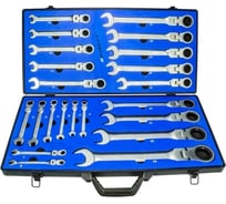 Набор комбинированных ключей HASKYY с трещоткой и шарниром 6-32 мм в кейсе 22 предмета CAGMS-16