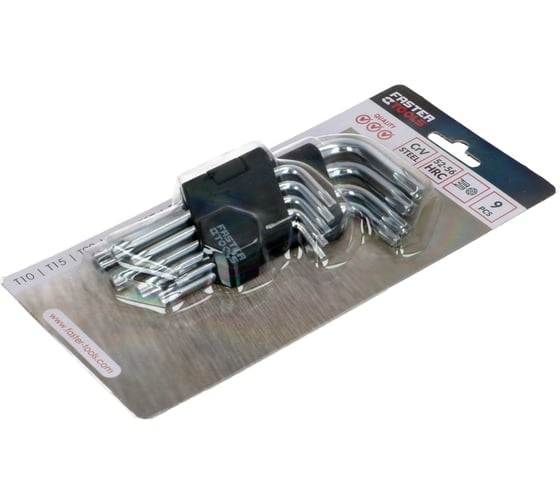 Шестигранные ключи FASTER TOOLS Torx T10 - T50 1120