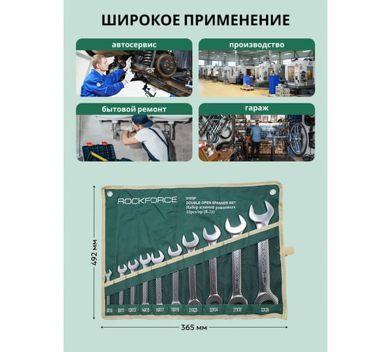 Набор рожковых ключей Rockforce 10 предметов RF-5103P(50697)