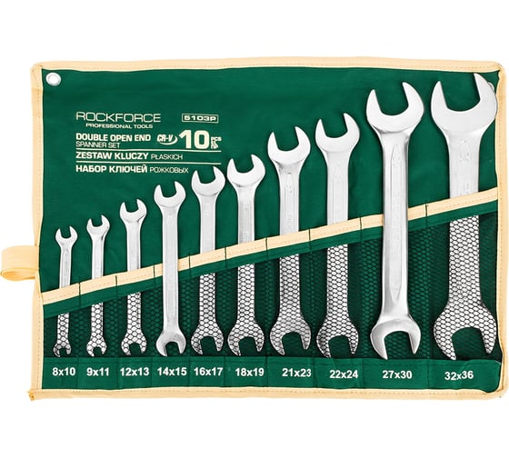 Набор рожковых ключей Rockforce 10 предметов RF-5103P(50697) 1
