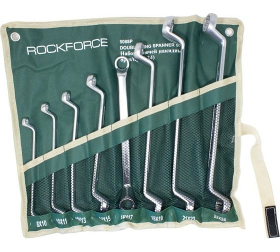 Набор накидных ключей ROCKFORCE 12-гранных, 75 град, 8 предметов RF-5088P