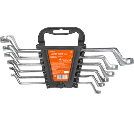 Набор накидных ключей Airline с изгибом, 6 предметов, пластиковый держатель ATAH013
