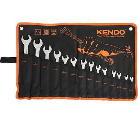 Набор комбинированных гаечных ключей KENDO 14 шт 15246
