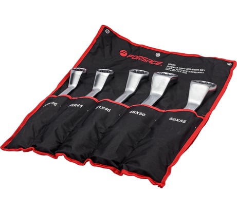 Набор накидных ключей Forsage 5пр, 32x36, 36x41, 41x46, 46x50, 50x55мм, на полотне F-5059P 51188 F-5059P(51188)