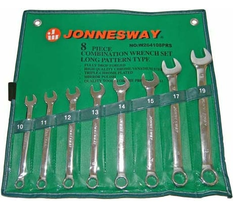 Набор комбинированных ключей Jonnesway 10-19мм W264108PRS