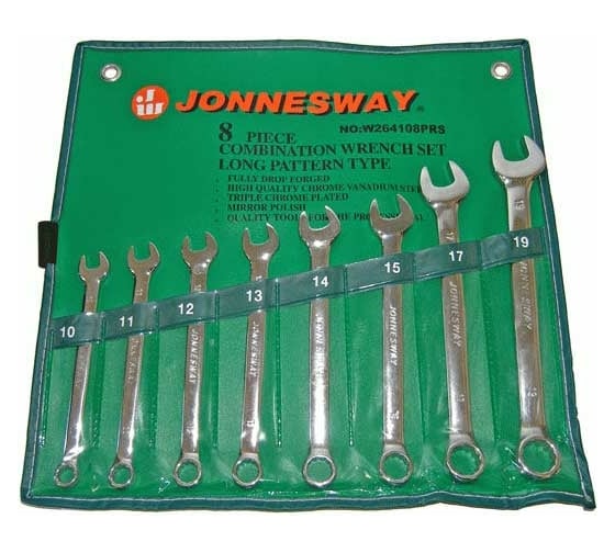 Набор комбинированных ключей Jonnesway 10-19мм W264108PRS 1