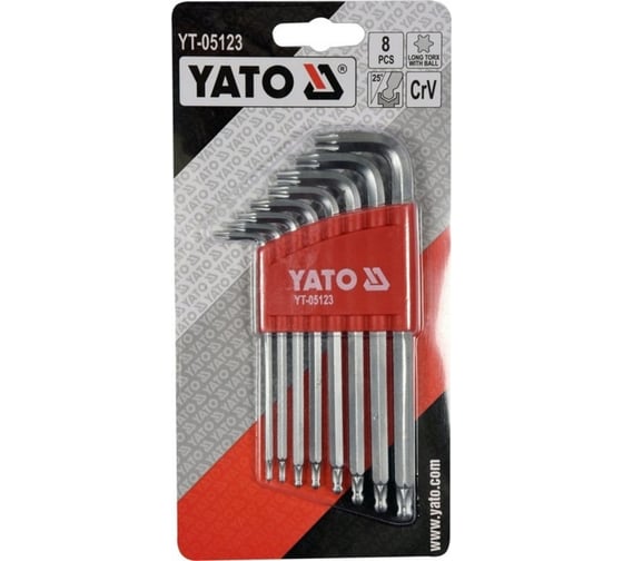 Набор торцовых ключей YATO CV 8 предметов TORX Т9-Т40 с шаром YT-05123 371405123 092 1