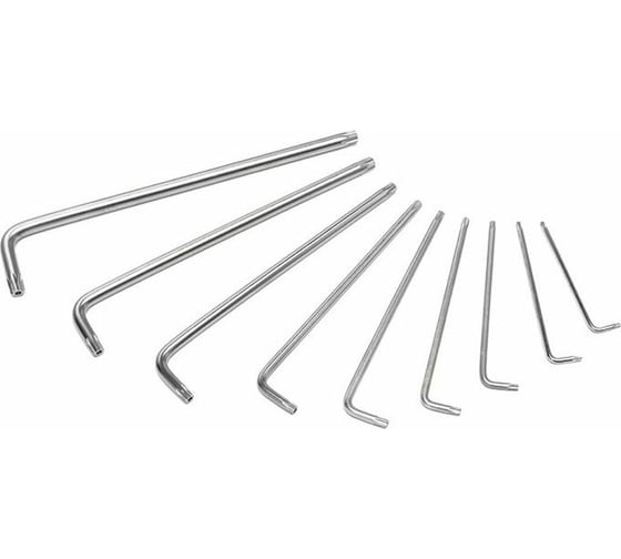 Набор Г-образных удлиненных  ключей WORKPRO TORX с отверстием 9шт WP222003