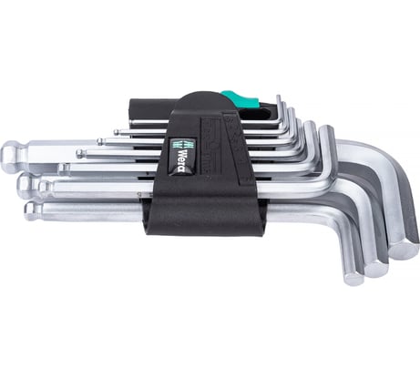 Набор Г-образных ключей с шаром Wera, 9 предметов, WE-133163