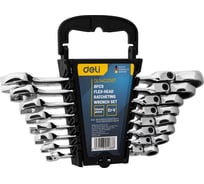 Набор комбинированных шарнирных ключей DELI с трещоткой 8 шт. DL140208T 98319