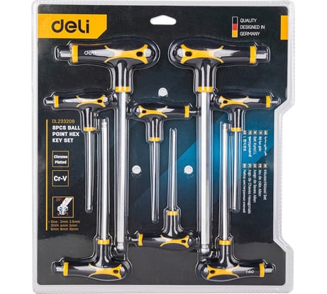 Набор шестигранных ключей DELI DL233208 с шаром 98339