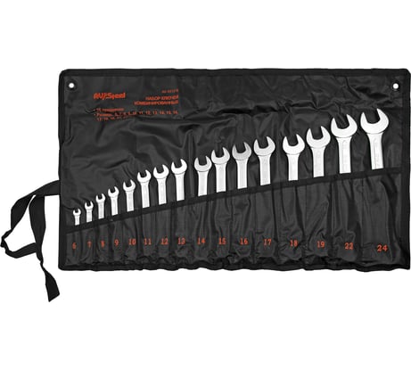 Набор комбинированных ключей AV Steel 6-24мм 16 предметов, в сумке AV-031216