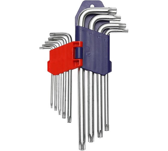 Набор Г-образных ключей WORKPRO 9шт TORX с отверстием WP222002
