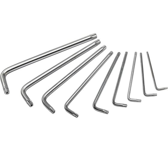 Набор Г-образных ключей WORKPRO 9шт TORX с отверстием WP222002