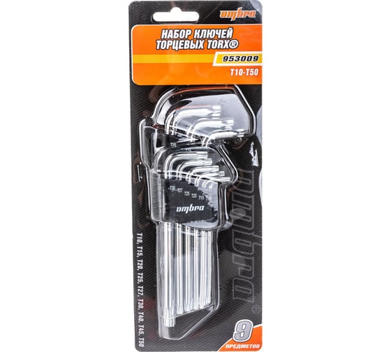 Набор торцевых ключей TORX® Т10-Т50 9 шт Ombra 953009 1