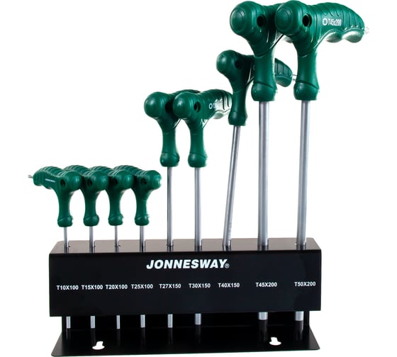 Комплект угловых двухсторонних ключей Jonnesway TORX H10MT09S
