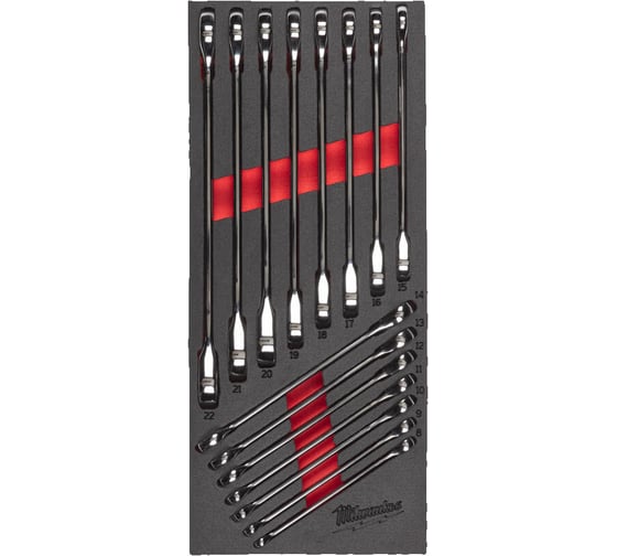 Ложемент с комбинированными ключами с трещоткой Milwaukee MAX BITE 15 ед. 4932479828 1