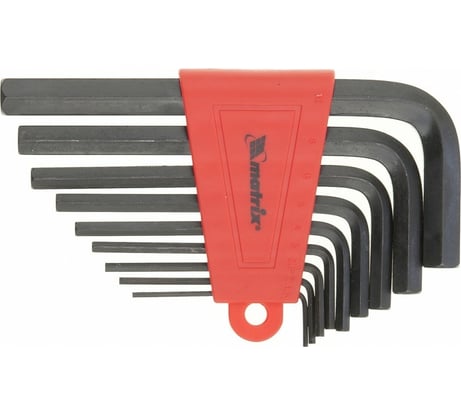 Набор шестигранных удлиненных ключей 2.0-12 мм 9 шт MATRIX 11227