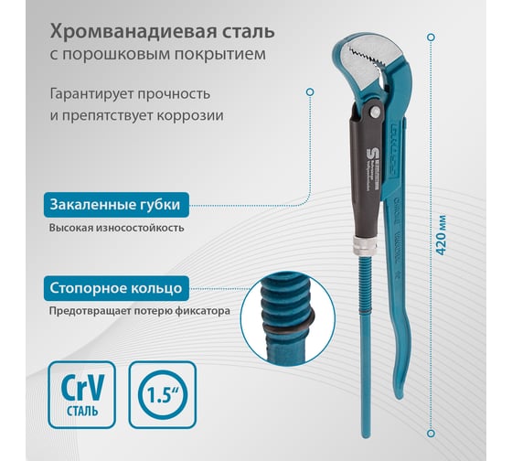 Трубный рычажный ключ №2 тип "S" GROSS 15613