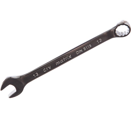 Комбинированный ключ 12 мм MATRIX CrV, полированный хром// 15156