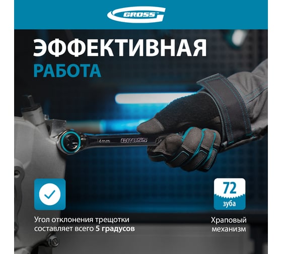 Набор накидных ключей 8 - 19 мм GROSS 14893