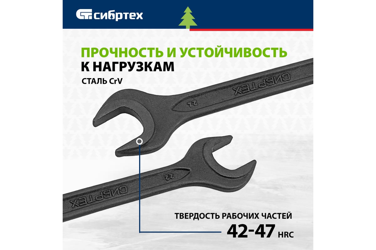 Набор рожковых ключей 6 - 32 мм 10 шт., CrV, фосфатированные, ГОСТ 2839 ...