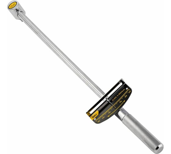 Динамометрический ключ DELI DL300 0-300 нм, 1/2", длина 480 мм, головка Cr-V, противоскользящая рукоятка 104459 1