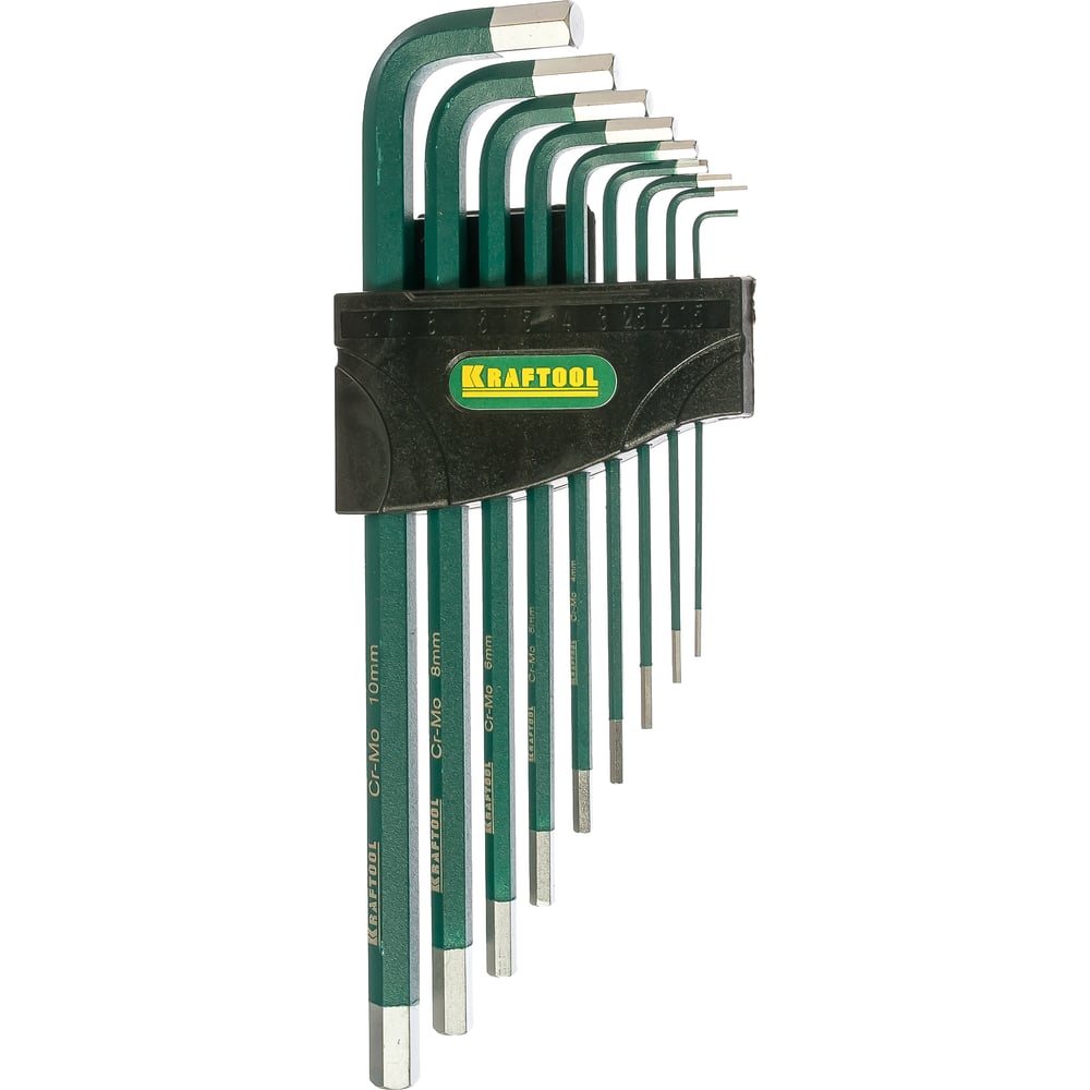 Набор имбусовых ключей INDUSTRIE HEX1.5-10мм 9шт Kraftool 27443-H9 ...