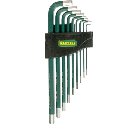 Набор имбусовых ключей INDUSTRIE HEX1.5-10мм 9шт Kraftool 27443-H9