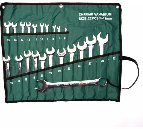 Набор накидных ключей Dreamcar зеленый, 6-32, 22 шт. DC-000-0694147