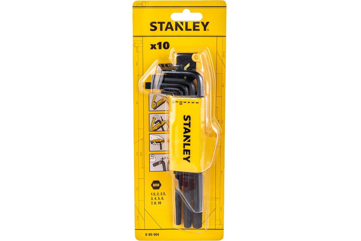 Набор шестигранных ключей Stanley 0-89-904 - выгодная цена, отзывы,  характеристики, фото - купить в Москве и РФ