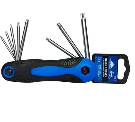 Набор складных имбусовых ключей vertextools Torx T9-T40, 8 предметов 1635-8