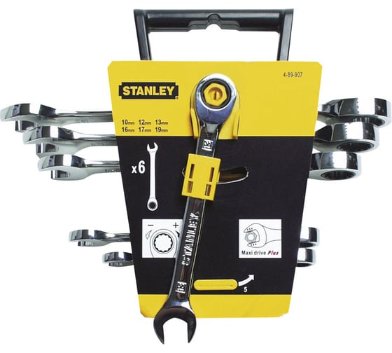 Набор ключей с храповым механизмом 6 шт Stanley MAXI DRIVE 4-89-907