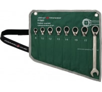Набор ключей с трещоткой и переключателем 8 шт в тетроновой сумке ДТ/20 Дело Техники 515281