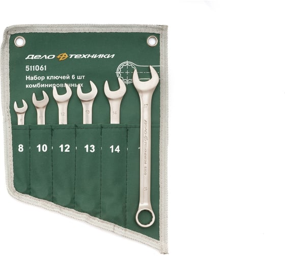 Набор ключей Дело Техники комбинированных 6 штук, планшет тетрон. 511061 1