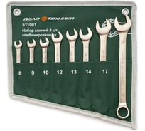 Набор ключей Дело Техники комбинированных 8 штук, планшет тетрон. 511081