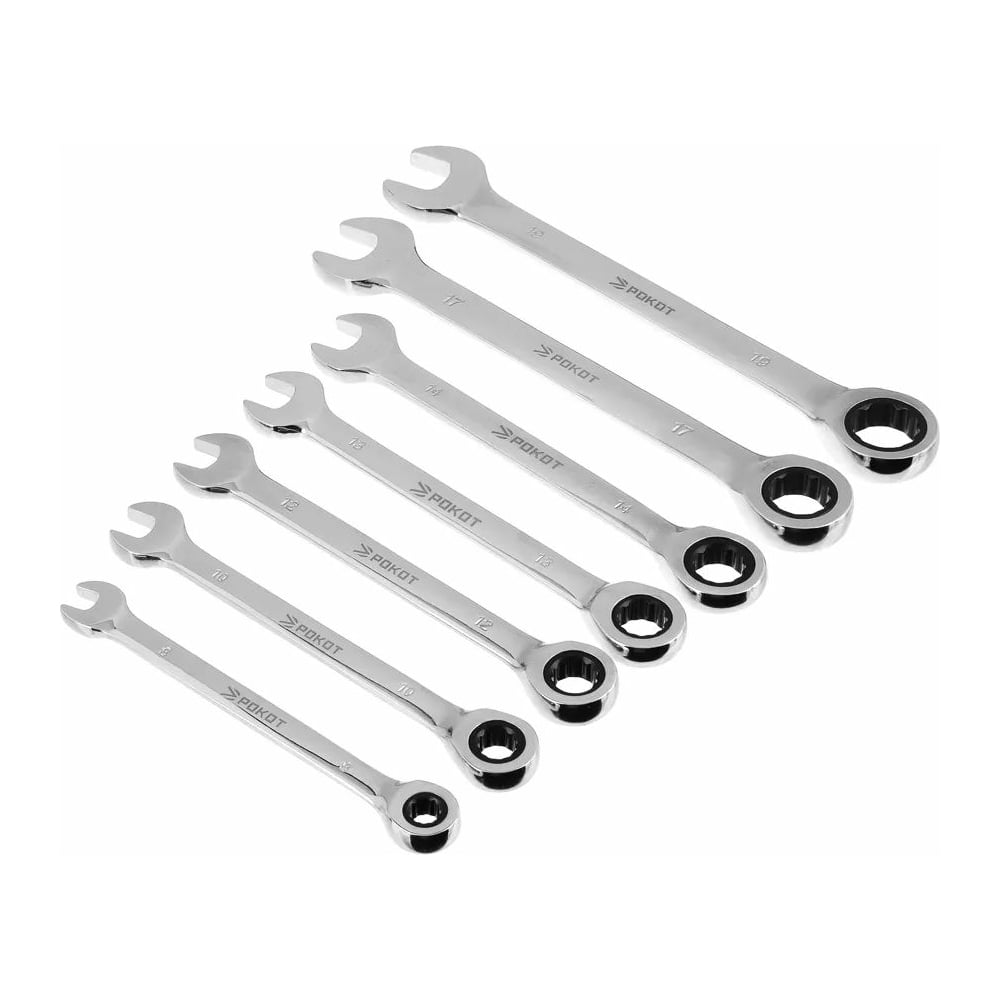 НаборкомбинированныхключейстрещоткойРОКОТ7шт.689-008