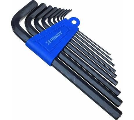 Набор удлиненных ключей-шестигранников РОКОТ 1.5-10 мм, 9 шт. 633-020