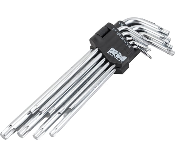 Набор удлиненных шестигранных ключей REDMARK Torx Т10, Т15, Т20, Т25, Т27, Т30, Т40, Т45, Т50, 9 шт. RM92203