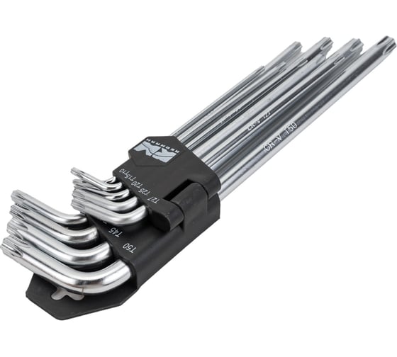 Набор удлиненных шестигранных ключей REDMARK Torx Т10, Т15, Т20, Т25, Т27, Т30, Т40, Т45, Т50, 9 шт. RM92203