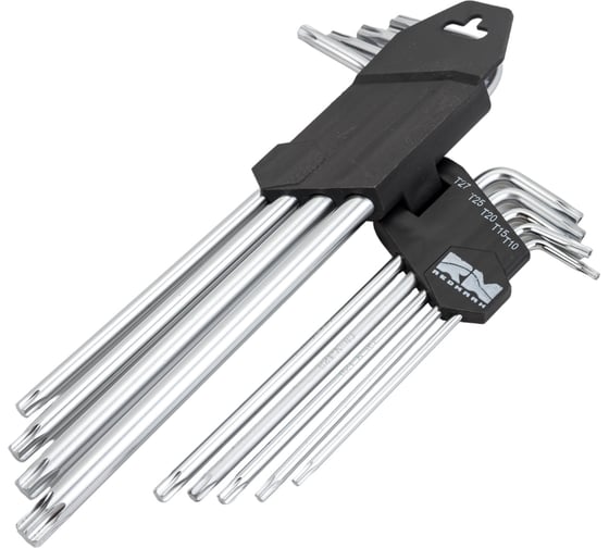 Набор удлиненных шестигранных ключей REDMARK Torx Т10, Т15, Т20, Т25, Т27, Т30, Т40, Т45, Т50, 9 шт. RM92203